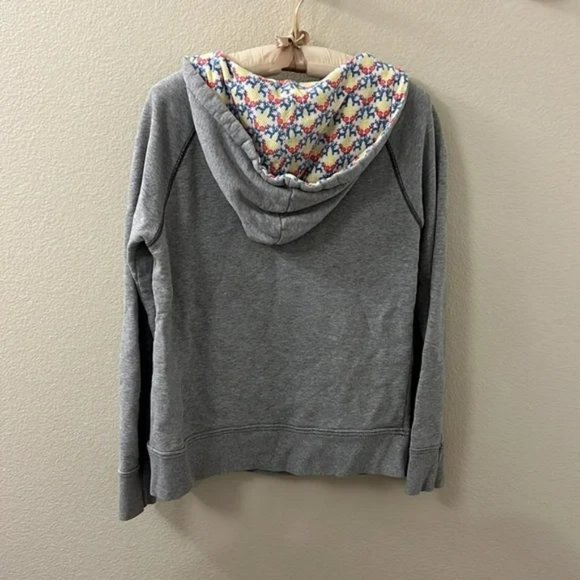 Free People Gray Heather Hoodie with lace and waffle print detail - Picture 2 of 6